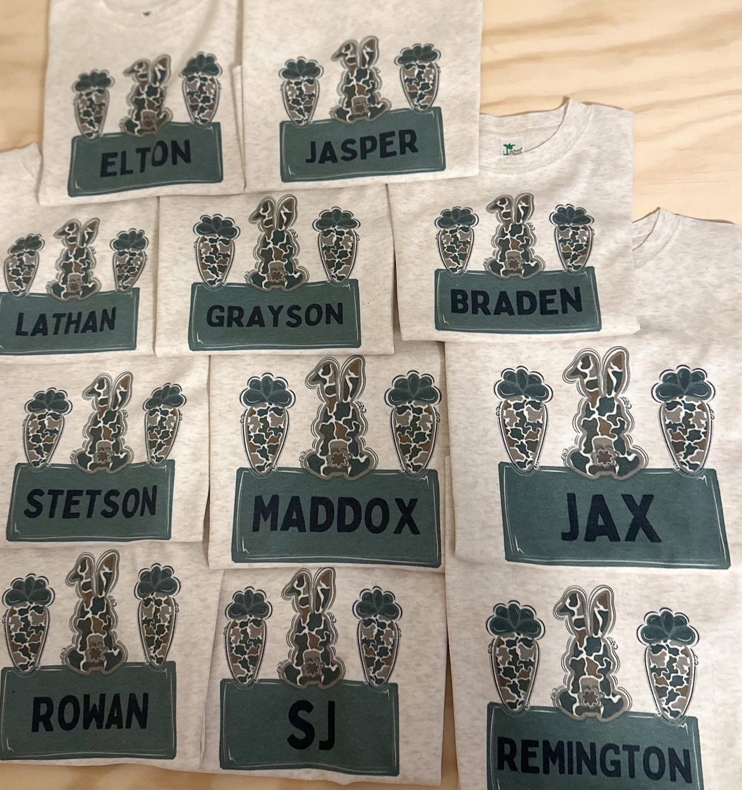 Custom Camo Easter Bunny Nameplate