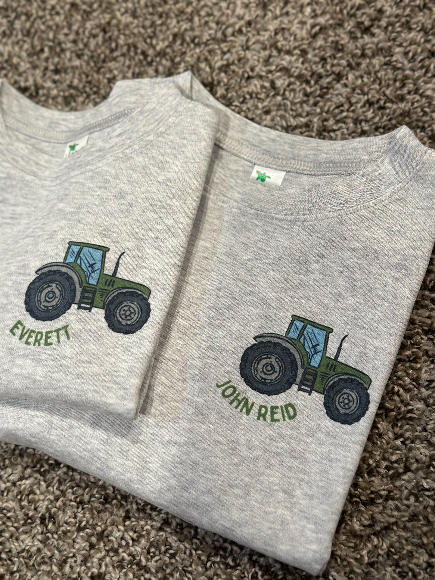 Custom Name Green Tractor Pocket