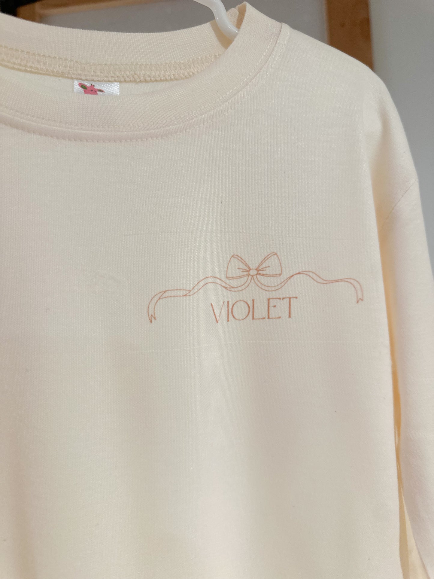 Custom Name Dainty Pink Bow