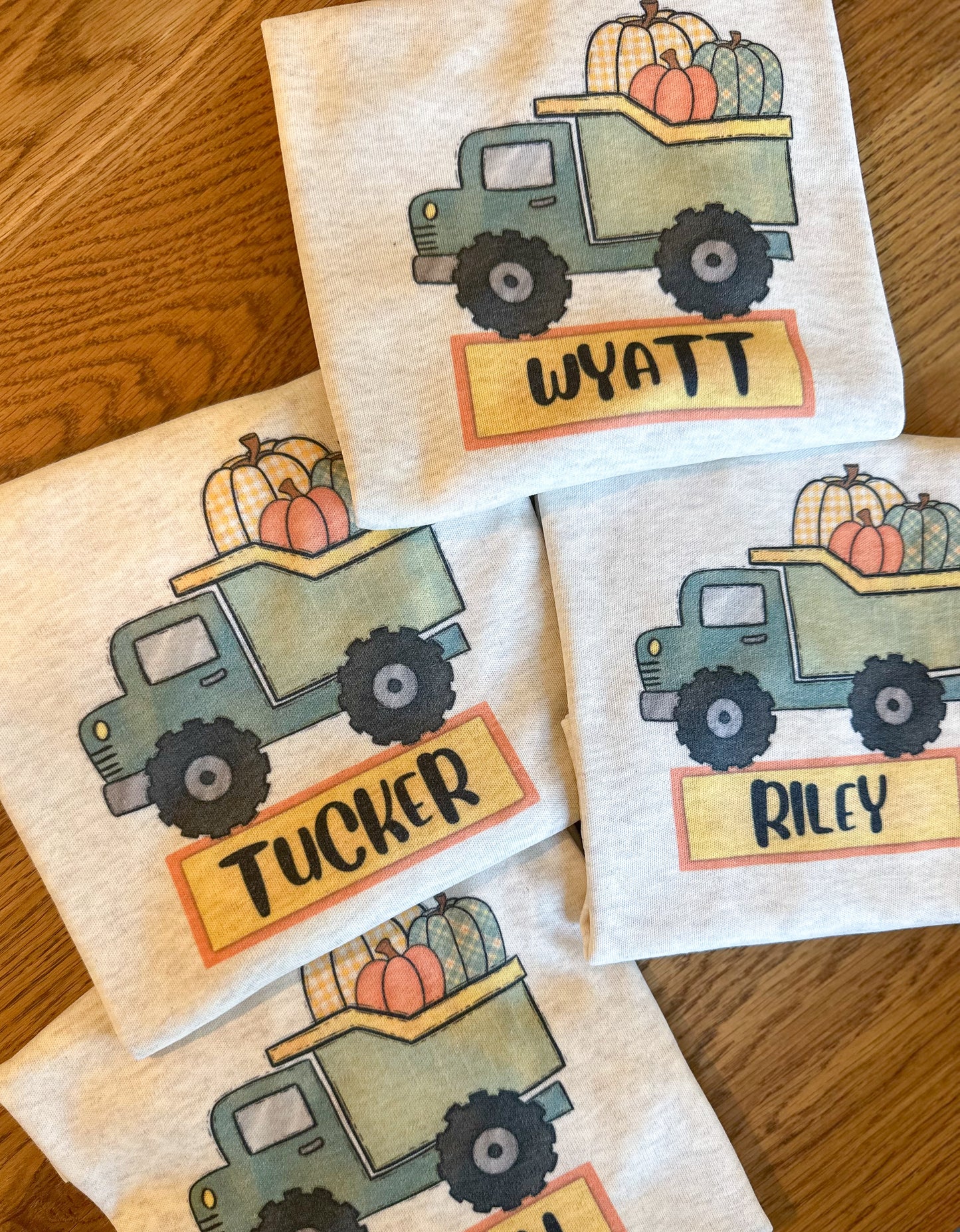 Custom Name Pumpkin Dump Truck