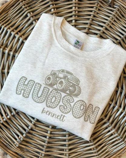 Custom Name Tan Checkered Truck