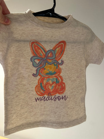 Custom Pink Watercolor Bunny