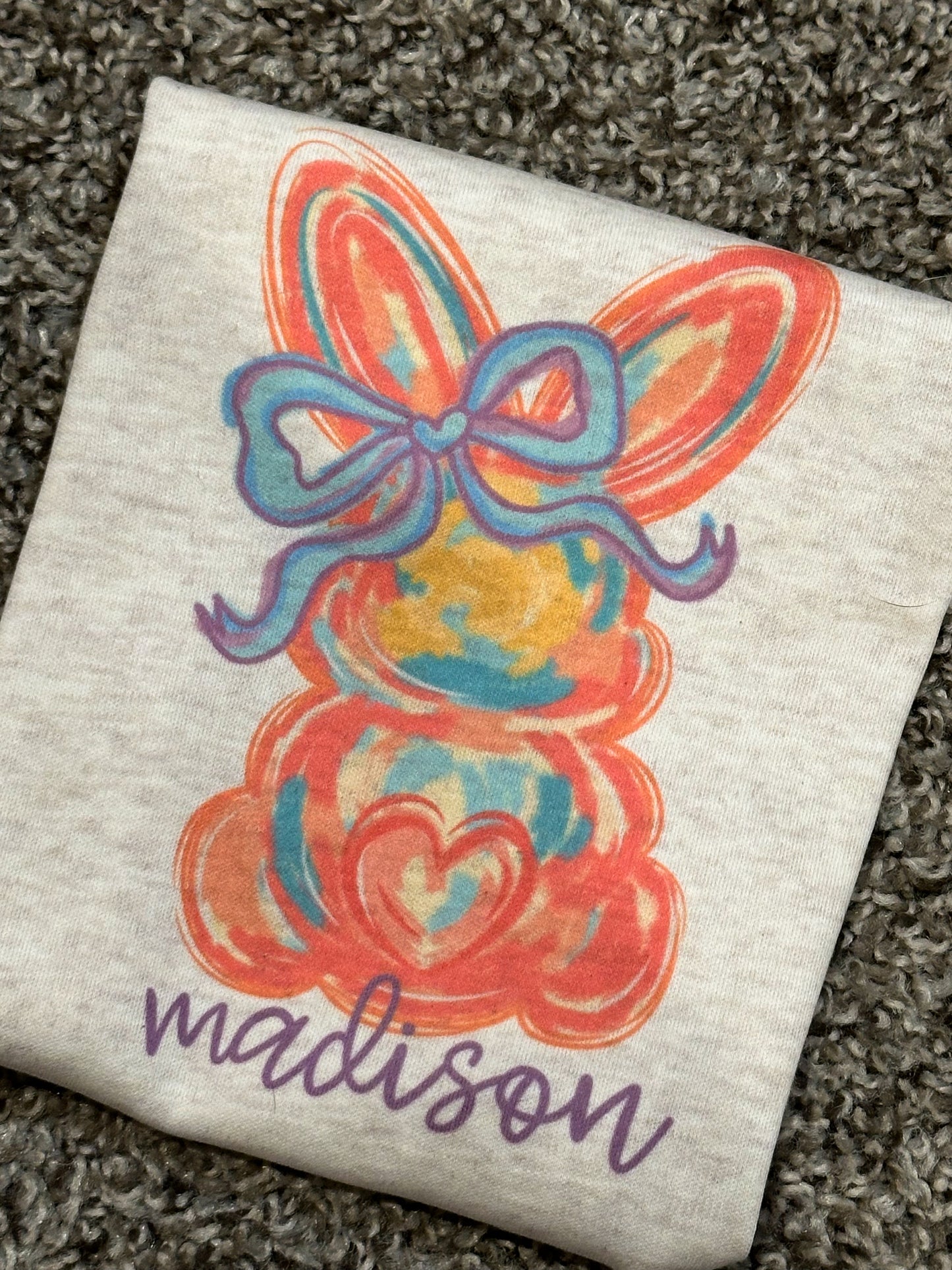 Custom Pink Watercolor Bunny