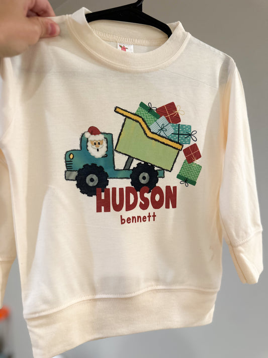 Custom Name Santa Dump Truck