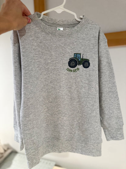 Custom Name Green Tractor Pocket