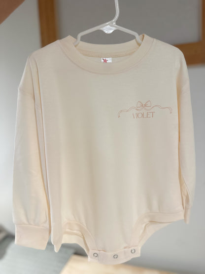 Custom Name Dainty Pink Bow