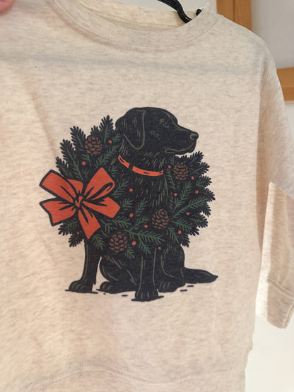 Black Lab Christmas Wreath