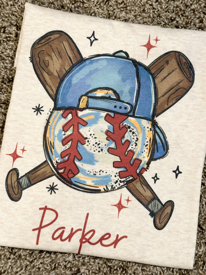 Custom BOY Watercolor Baseball Bats
