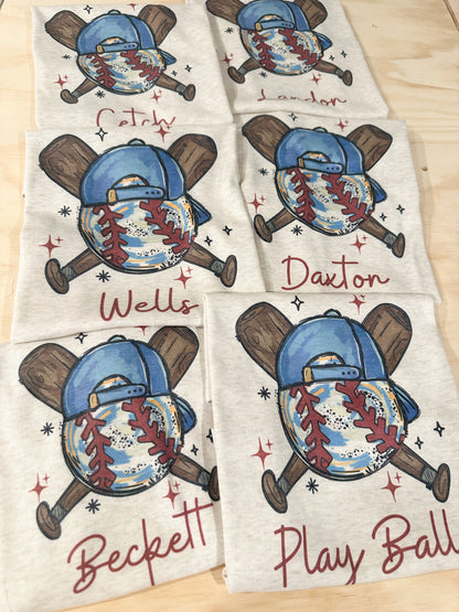 Custom BOY Watercolor Baseball Bats
