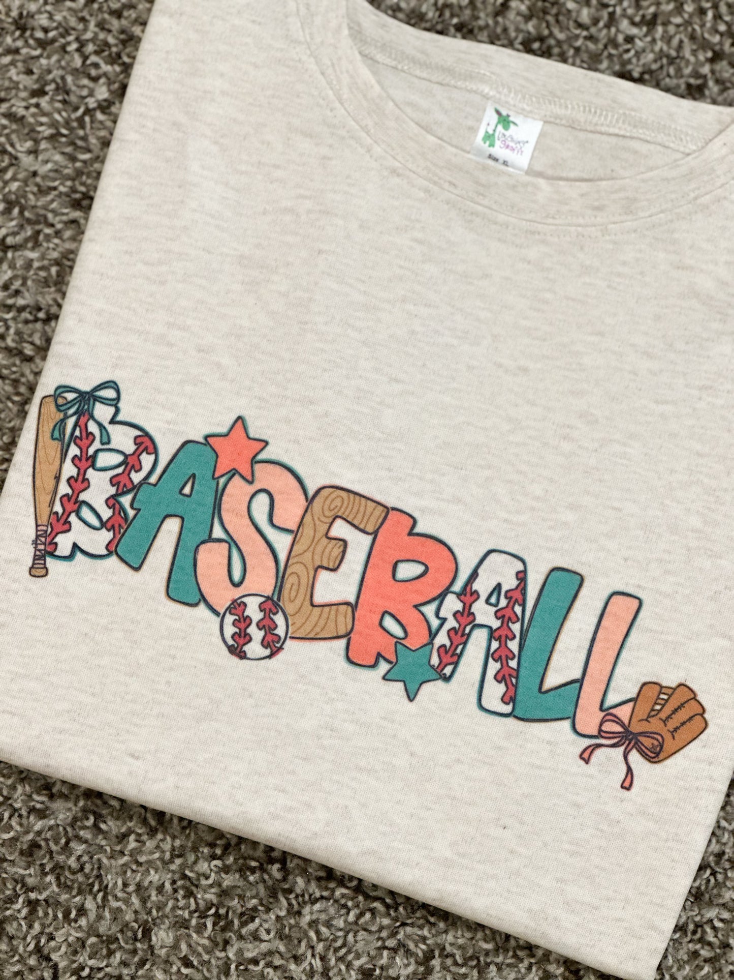 Custom PINK Girly Baseball Letters Name