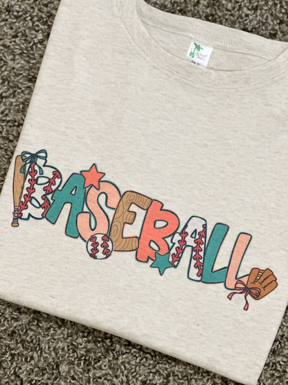 Custom PINK Girly Baseball Letters Name