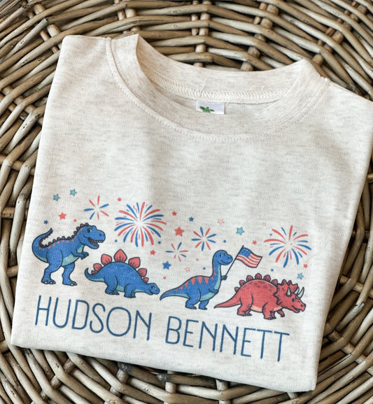 Custom Name Patriotic Dinos