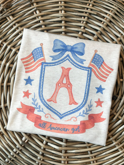 Custom Initial American Girl Crest
