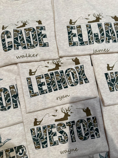 Custom Camo Name Hunting Fishing