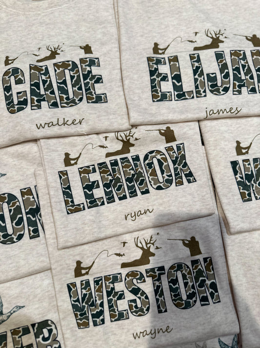 Custom Camo Name Hunting Fishing