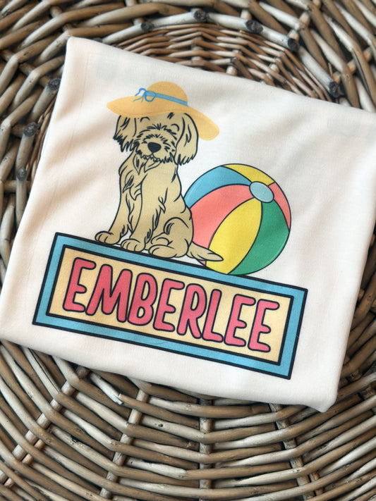 Custom Name Beach Ball Dog