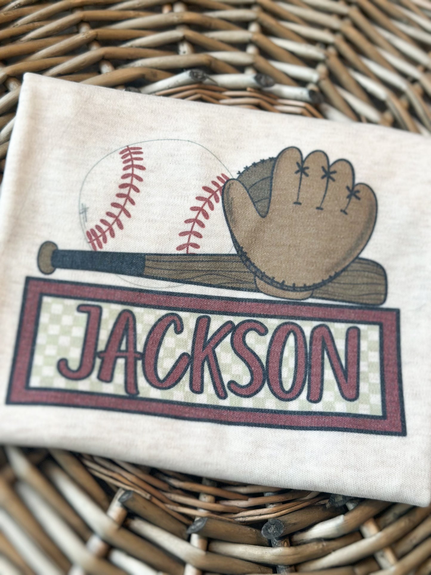 Custom Name Burgundy Baseball Glove