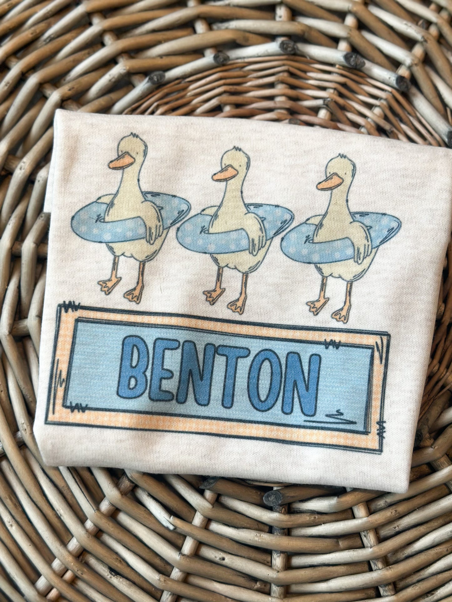 Custom Name Blue Floaty Goose