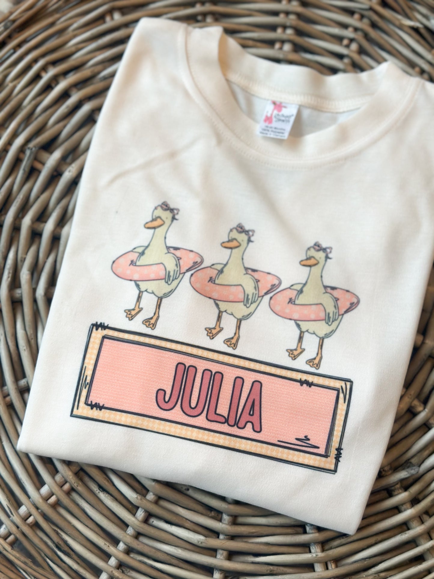 Custom Name Pink Floaty Goose