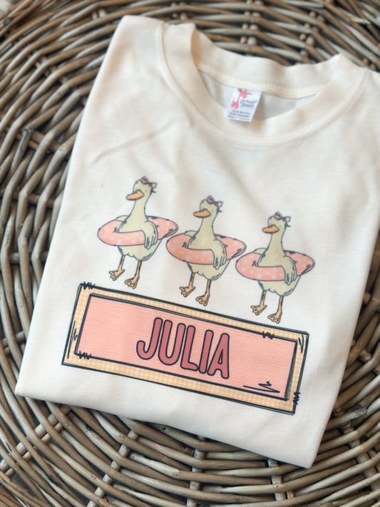 Custom Name Pink Floaty Goose